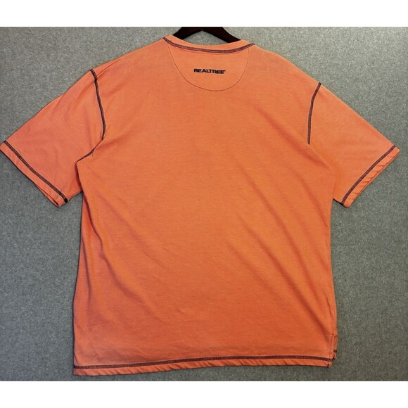 Realtree Buckhorn River Peach Salmon Henley Shirt XXL Short Sleeve Outdoors - Picture 6 of 7